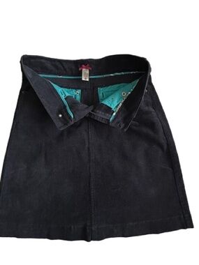 DownEast Women's XS Dark Navy Blue A-Line Cotton Skirt with Front & Back Pockets